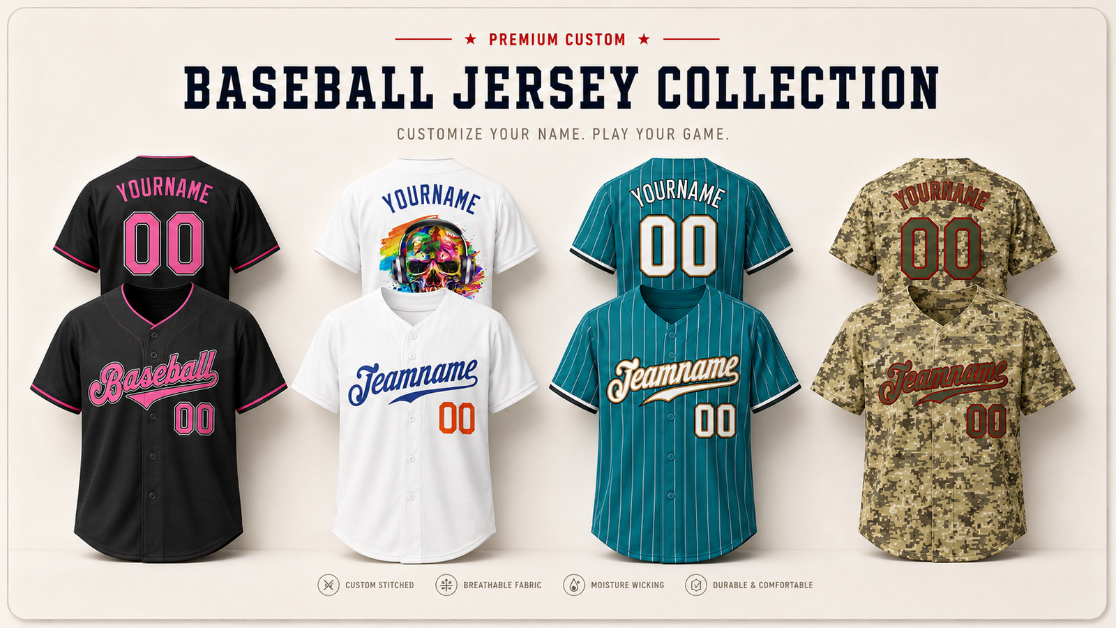 Baseball jersey collection product display
