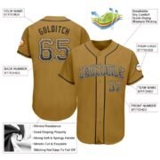 Men's Custom Old Gold Black-White Authentic Drift Fashion Baseball Jersey - Image 4