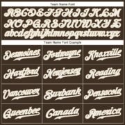 Men's Custom Brown Red-White Authentic Baseball Jersey - Image 2