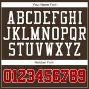 Men's Custom Brown Red-White Authentic Baseball Jersey - Image 5