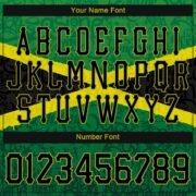 Men's Custom Graffiti Pattern Black-Green 3D "Jamaica" Authentic Baseball Jersey - Image 4