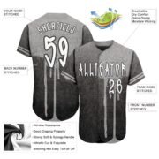 Men's Custom Graffiti Pattern White-Gray 3D "Picaxao" Authentic Baseball Jersey - Image 3